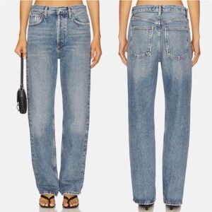 AGOLDE Fran Low Slung Easy Straight Jeans in Invention Flip-Cuff Women's Size 31